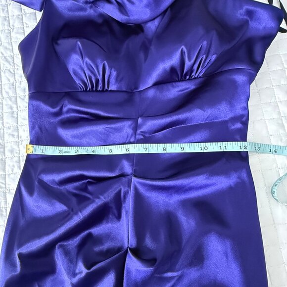 Xscape By Joanna Chen Purple One-Shoulder Gown Size 6 - Picture 11 of 12